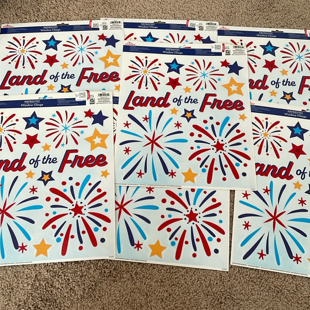 7 sheets of Patriotic‎ Window Clings
